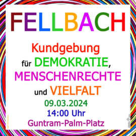 Kundgebung für Demokratie, Menschenrechte und Vielfalt in Fellbach